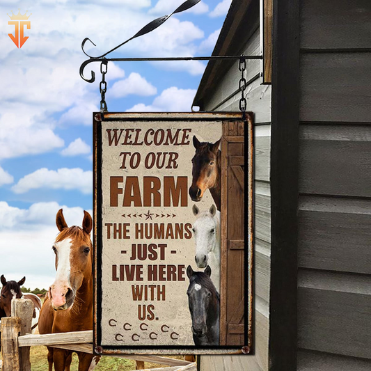 uni Personalized Name Horse Welcome to Our Farm All Printed 3D Metal Sign