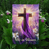 Uni Garden Flag 12" x 18" - He Is Risen Easter Cross Garden Flag