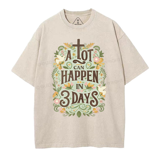 A Lot Can Happy Christian Washed TShirt  