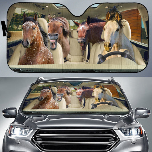 Uni Driving Appaloosa Horse All Over Printed 3D Sun Shade