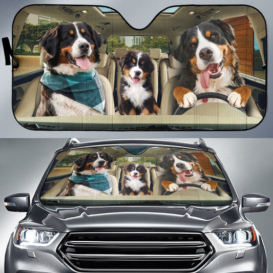 Uni DRIVING BERNESE MOUNTAIN DOG All Over Printed 3D Sun Shade