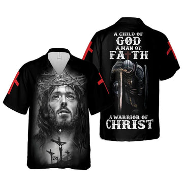 UniJames A Warrior Of Christ Hawaiian Shirts - Religious Hawaiian Shirts - Hawaiian Christian For Men Women