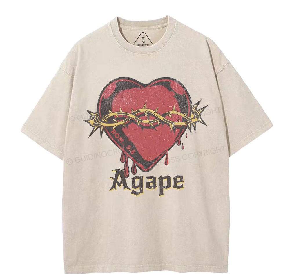 Agape Christian Washed T-Shirt Sale - GuidingCross
