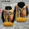 Uni Personalized Name American Bucking Bull On The Farm All Over Printed 3D Hoodie