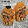 Uni American Quarter Horse Custom Name Race Hoodie