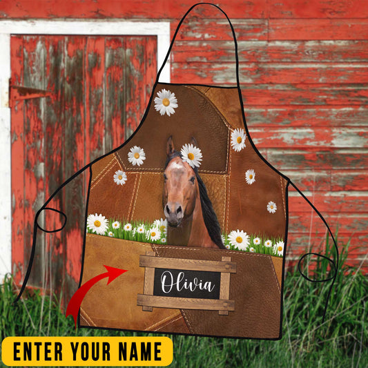 Uni Personalized Name American Quarter Horse All Over Printed 3D Apron