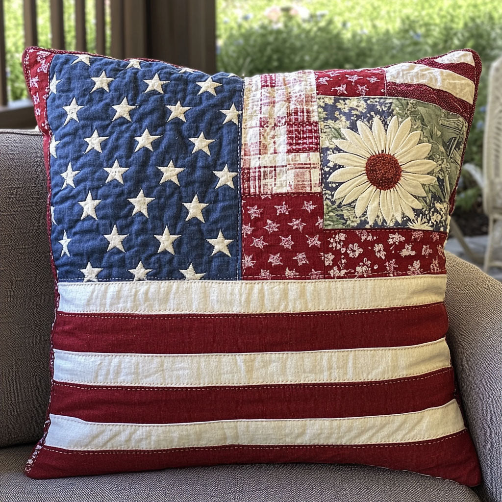 American Dream Hearts Quilted Pillow Case NCU0PT7219