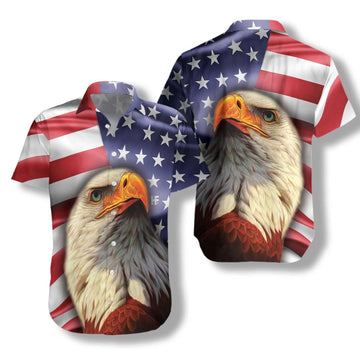 UniJames American Eagle USA Flag Hawaiian Shirt