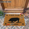 Uni Pig Hoove Custom Farm Name Custom Year Coir Doormat