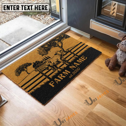 Uni Charolais Little Ranch Custom Farm Name Custom Year Coir Doormat