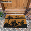 Uni Angus Happy Ranch Custom Farm Name Custom Year Coir Doormat