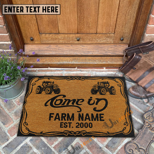 Uni Tractor Funny Come In Go Away Custom Farm Name Custom Year Coir Doormat