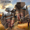 Uni Beefmaster Light Leather Pattern Personalized Name and Farm Name Color Mixed 3D Hoodie