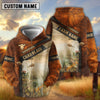 Uni Charolais Dark Leather Pattern Personalized Name and Farm Name Color Mixed 3D Hoodie