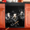 Uni Black Baldy Broken Glasses Dishwasher Door Cover