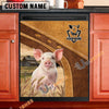 Uni Pig Brown Custom Name Dishwasher Door Cover