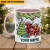 Uni Highland Cattle Christmas Personalized Name Two Tone Mug