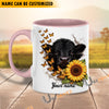Uni Sunflower Cow Love Personalized Name Mug (10 Cattle Breeds)