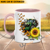 Uni Sunflower Cow Love Personalized Name Mug (10 Cattle Breeds)