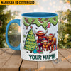 Uni Highland Cattle Christmas Personalized Name Two Tone Mug