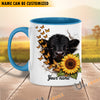 Uni Sunflower Cow Love Personalized Name Mug (10 Cattle Breeds)