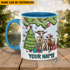 Uni Goat Christmas Personalized Name Two Tone Mug