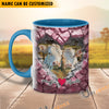 Uni Charolais Couple Personalized Name Two Tone Mug