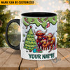 Uni Highland Cattle Christmas Personalized Name Two Tone Mug