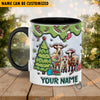 Uni Goat Christmas Personalized Name Two Tone Mug