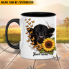 Uni Sunflower Cow Love Personalized Name Mug (10 Cattle Breeds)