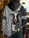 Uni Personalized American Flag Ranch Pattern Name & Farm Name Cattle Hoodie