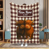 Uni Personalized Adorable Twin Cows Cozy Blanket (10 Cattle Breeds)