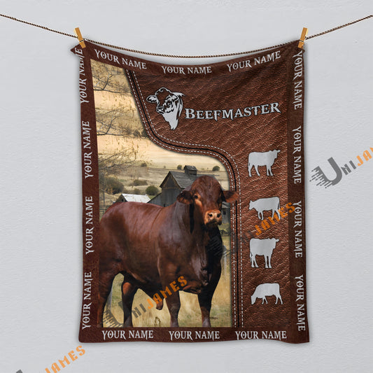 Uni Personalized Name Beefmaster Farm Super Soft Blanket