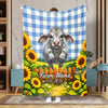 Uni Sunflower Baby Cow Personalized Farm Blanket (10 Cattle Breeds)