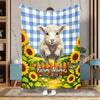 Uni Sunflower Baby Cow Personalized Farm Blanket (10 Cattle Breeds)