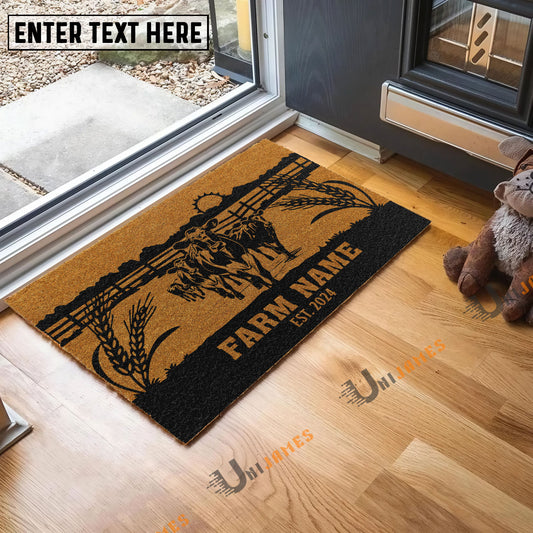 Uni Holstein Sunshine Field Custom Farm Name Custom Year Coir Doormat