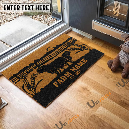 Uni Beefmaster Sunshine Field Custom Farm Name Custom Year Coir Doormat