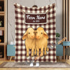 Uni Personalized Adorable Twin Cows Cozy Blanket (10 Cattle Breeds)