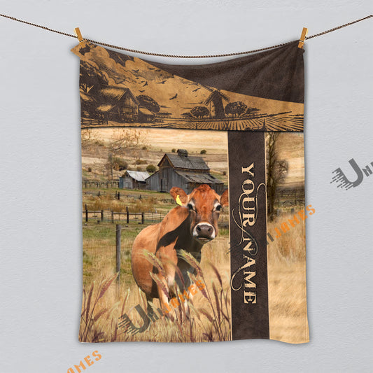 Uni Personalized Name Jersey Peaceful Farm 3D Blanket