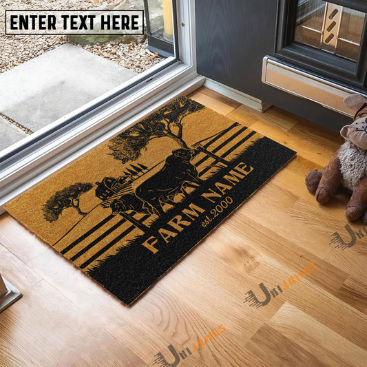 Uni Beefmaster Little Ranch Custom Farm Name Custom Year Coir Doormat