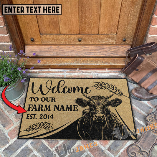 Uni Dexter Peekaboo Custom Farm Name Custom Year Coir Doormat