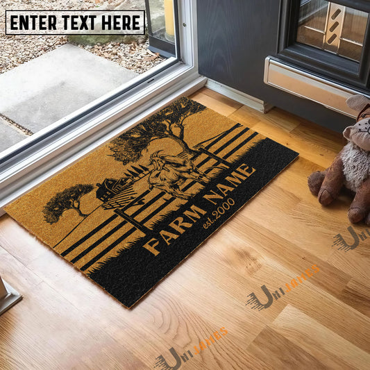 Uni Goat Little Ranch Custom Farm Name Custom Year Coir Doormat