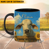 Uni Black Angus Peace Farm Personalized Name Two Tone Mug (10 Cattle Breeds)