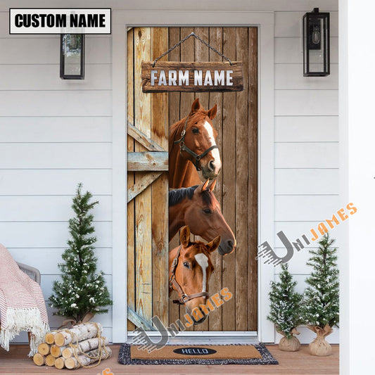 Uni Personalized Name Horse Door Cover