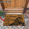 Uni Horse Peekaboo Custom Farm Name Custom Year Coir Doormat