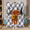 UniJames Personalized Farmhouse Plaid Cow Blanket (12 Cattle Breeds)
