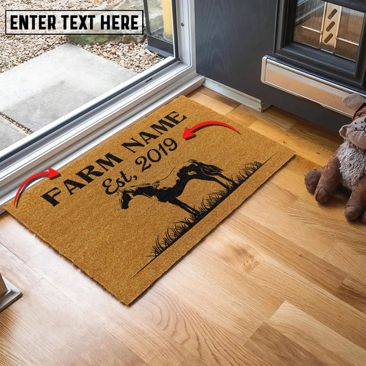 Uni Horse Custom Farm Name Custom Year Coir Doormat