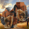 Uni Highland Leather Pattern Custom Name, Farm Name 3D Hoodie