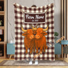 Uni Personalized Adorable Twin Cows Cozy Blanket (10 Cattle Breeds)