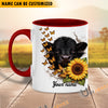 Uni Sunflower Cow Love Personalized Name Mug (10 Cattle Breeds)
